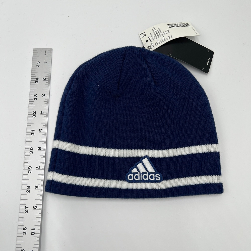 Toronto Maple Leafs Beanie Hat Knit Adidas NHL Blue White Winter Cap - Picture 4 of 5